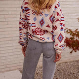Sudadera gruesa con estampado de tortuga en bloques de color