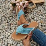 Sandalias de mujer - Estilo chancla - Tira ancha cómoda - Suela plana informal