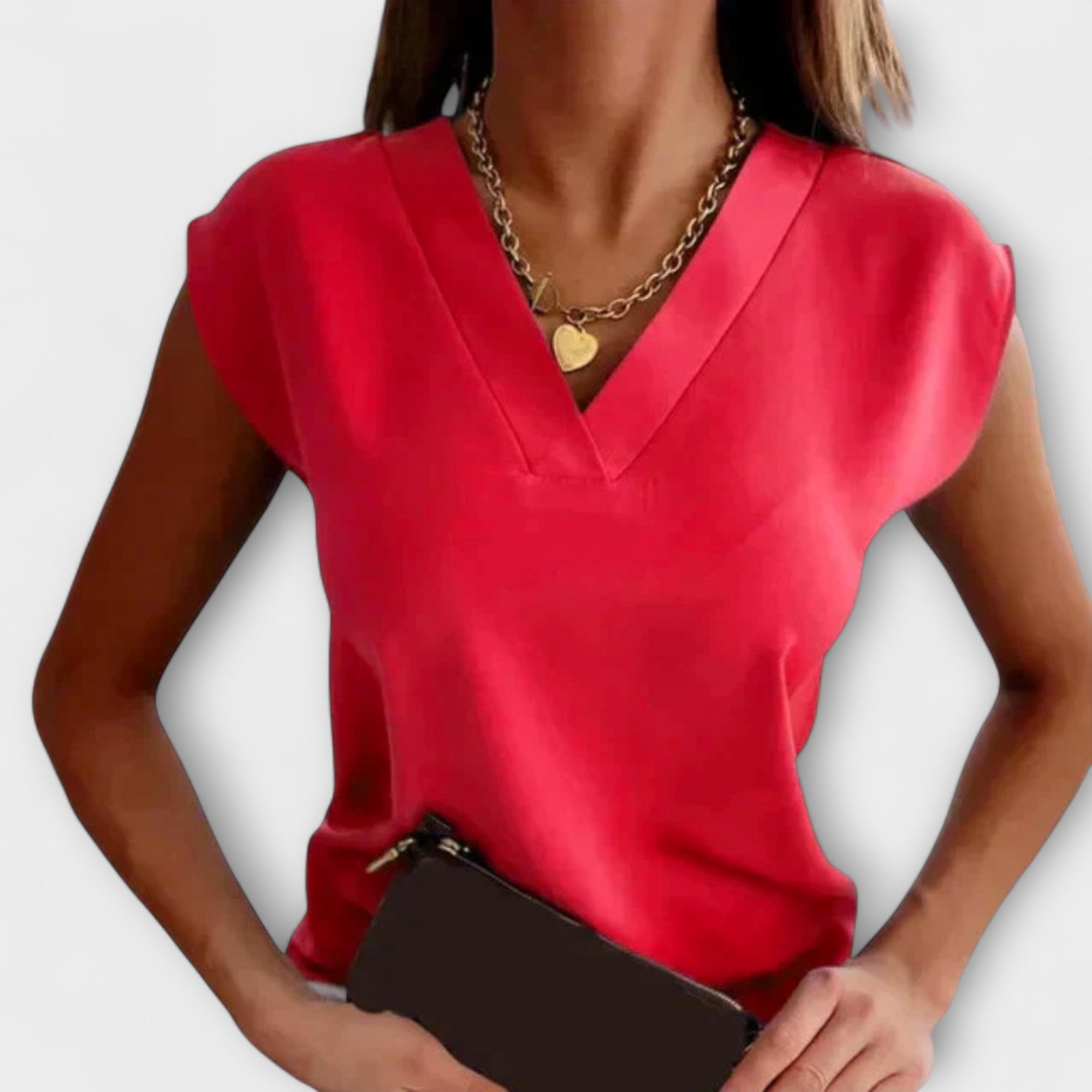 Top de verano para mujer con escote en V y mangas sueltas