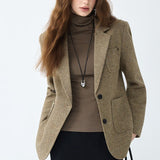 Blazer de lana marrón Maillard