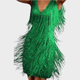 Tasa - Vestido mini festivo con flecos