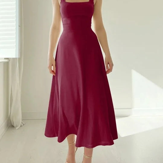 Vestido de algodón de tirantes anchos - Cómodo, elegante y transpirable