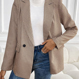 Blazer elegante e informal con estampado de pata de gallo vintage