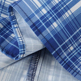 Blusa de cuadros británicos, escote en pico con volantes y mangas abullonadas