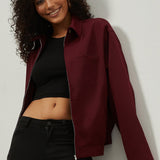 Chaqueta casual con cuello con cremallera