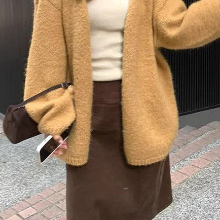 Falda de pana vintage en tonos rústicos