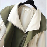 Chaqueta bicolor elegante, oversize y funcional para mujer