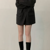 Blazer largo extragrande en mezcla de lana