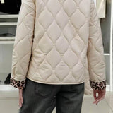 Chaqueta informal con estampado de leopardo y patchwork