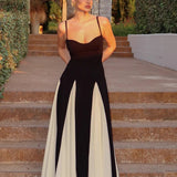Vestido largo con tirantes de colores