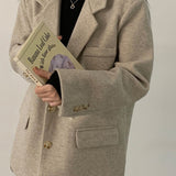 Blazer largo extragrande en mezcla de lana