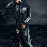 Sudadera con capucha y cremallera retro de Harajuku