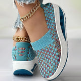 Zapatos de mujer - Slip-On Tejido Elástico - Suela Confortable con Cámara de Aire