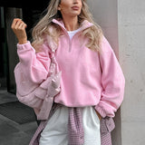 Sudadera con capucha de gran tamaño con cuello polar