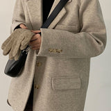 Blazer largo extragrande en mezcla de lana