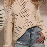 Blusa de punto de manga larga con hombros descubiertos y aberturas