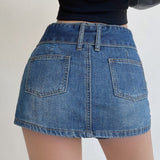 Falda pantalón vaquera sexy de cintura alta, minifalda de corte A