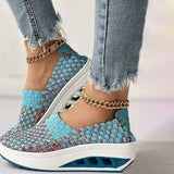 Zapatos de mujer - Slip-On Tejido Elástico - Suela Confortable con Cámara de Aire