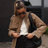 Chaqueta corta retro de ante
