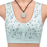 Bralette de mujer – Sin aros – Tejido suave – Botones en la parte delantera – Estampado floral