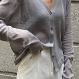 Chaleco de punto ligero con cuello en V