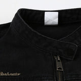 Chaqueta vaquera negra vintage de camionero