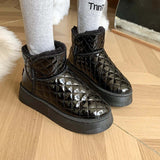 Botines de mujer – Diseño acolchado – Suela gruesa – Forro cálido – Impermeable