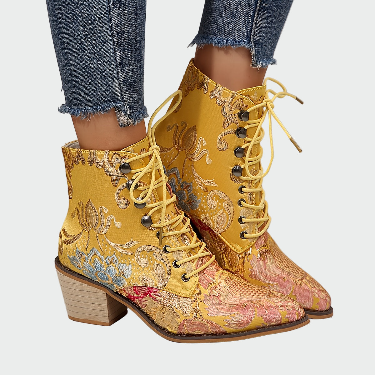 Zapatos de cuero con flores
