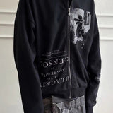 Sudadera con capucha y cremallera de estilo gótico punk