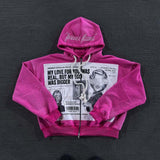 Sudadera con capucha urbana con bloques de color y diamantes de imitación