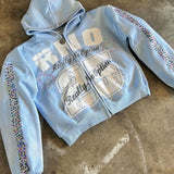 Sudadera con capucha y estampado de letras estilo hip-hop streetwear