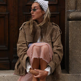 Chaqueta corta retro de ante