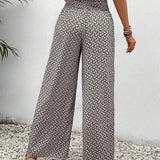 Pantalones anchos para mujer - Cintura elástica con cordón - Cómodos y fluidos