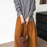 Falda midi vintage de algodón acolchado