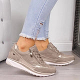 Zapatillas deportivas para mujer – Comodidad óptima – Cierre con cordones y cremallera – Suela acolchada