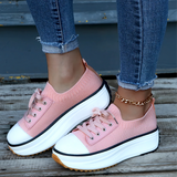 Zapatillas de mujer - Suela de plataforma gruesa - Calcetín de punto - Cordones ajustables