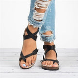 Sandalias de mujer - Suela de corcho cómoda - Múltiples tiras con hebilla - Estilo casual