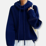 Sudadera de punto para mujer - Punto suave - Cuello vuelto - Mangas largas