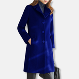 Gabardina de mujer – Corte entallado – Lana – Largo hasta la rodilla – Cuello con muesca