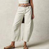 Jeans de pierna ancha para mujer - Cintura alta - Corte holgado - Comodidad informal