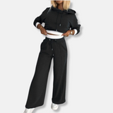 Conjunto de dos piezas para mujer - Punto liso - Cintura alta - Corte holgado