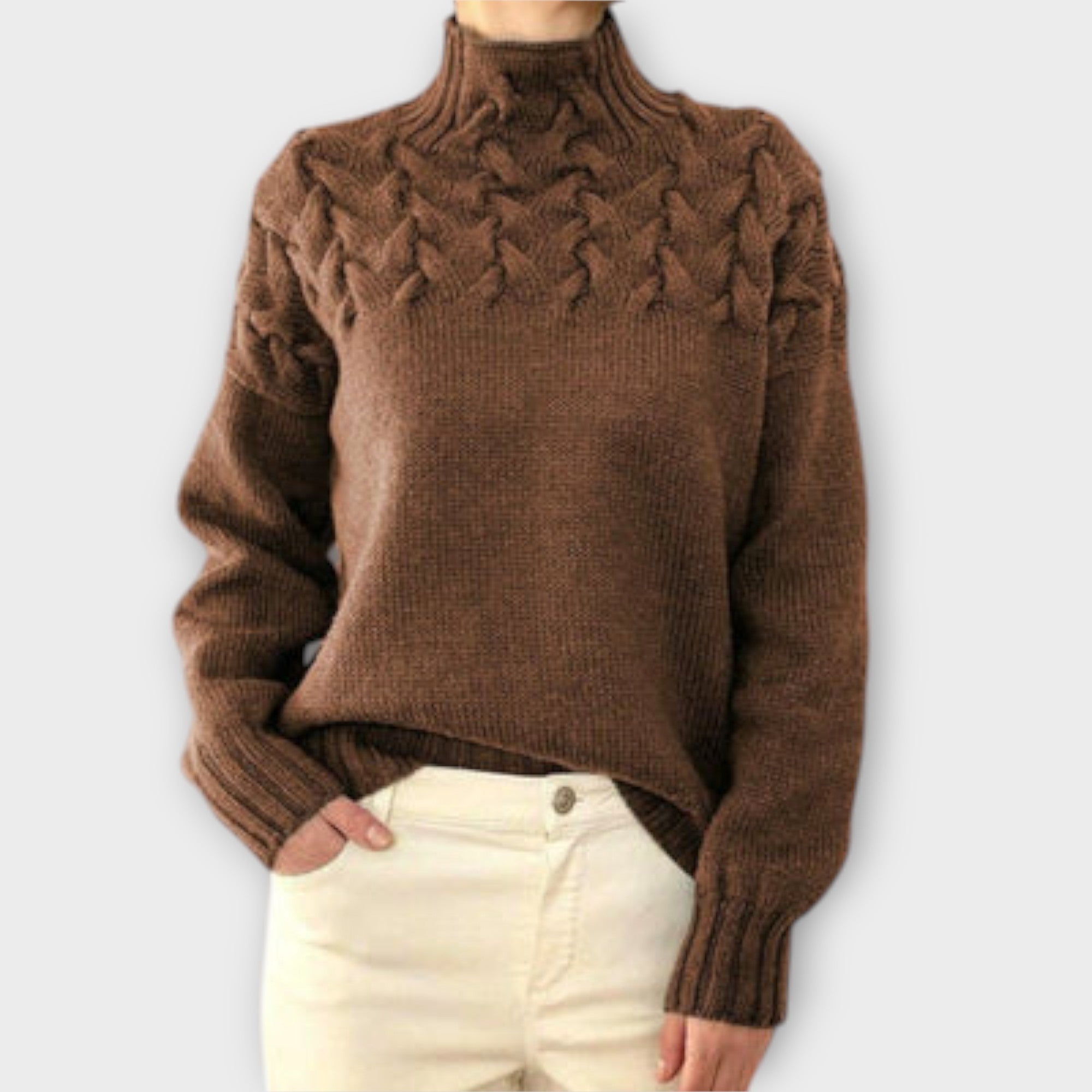 Eva - Suéter de mujer con detalle de patrón de punto