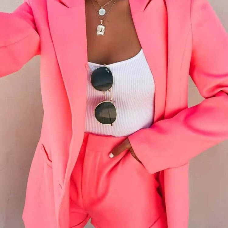 Nina - Conjunto de pantalón y blazer de alta calidad en colores impresionantes
