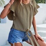 Ima - Blusa moderna de cuello redondo