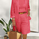 Camry - Elegante blazer y pantalones cortos - Conjunto de dos piezas