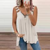 Blusa sin mangas para mujer - Tejido de primera calidad - Corte elegante - Ligera y cómoda
