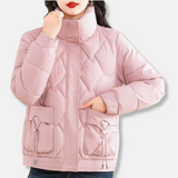 Chaqueta acolchada para mujer - Forro acolchado aislante - Cuello alto - Corte corto