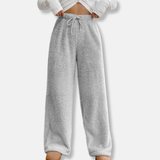 Pantalones de estar por casa para mujer – Polar suave – Corte holgado – Cintura elástica con cordón