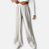 Pantalones de mujer - Tejido elástico suave - Cintura alta - Bolsillos laterales