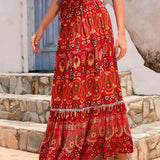 Falda larga para mujer - Estilo bohemio - Cintura elástica - Fluida y cómoda